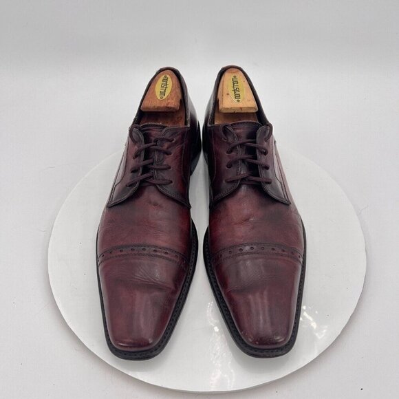 To Boot New York Men Size 9 Brown Leather Cap Toe Brogue Derby Dress Shoes - Picture 1 of 15